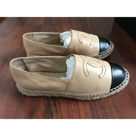 chanel espadrilles uk beige and black